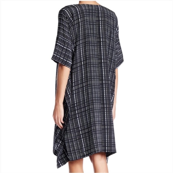 NWT VINCE Interlace Print Silk V-Neck Caftan Dress, Womens Large - Picture 3 of 13